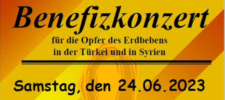 Benefizkonzert am Samstag, 24.06.23, 15 Uhr, Sachsenlandhalle Glauchau